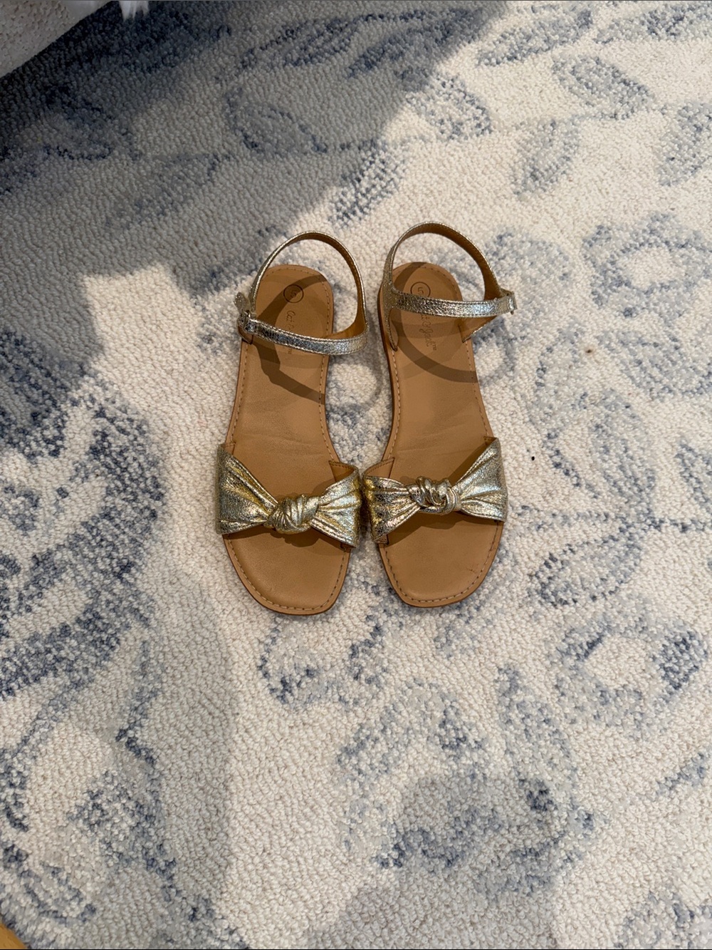Cat & Jack Gold Knot Front Ankle Strap Girls' Sandals